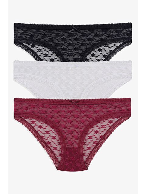 Koza İç Giyim Kadın 3'lü Dantelli Külot - S000249785-3457