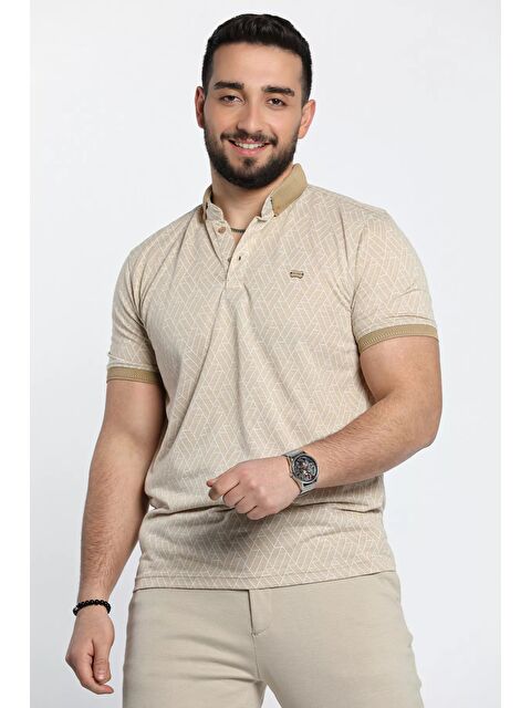 Mishar İtalia Erkek Desenli Elastanlı Polo Yaka Tişört - S000303286-19928