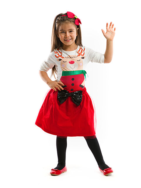 Denokids İncili Kız Çocuk Body Tüllü Kırmızı Etek Takım - S000444885-20045