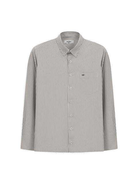 Kiğılı Uzun Kol Regular Fit Çizgili Düğmeli Yaka Pamuklu Kolay Ütülenebilir Gömlek - S000494145-29705