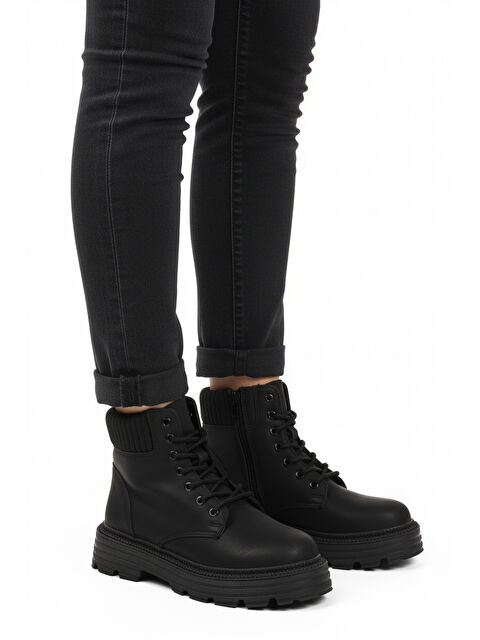 Ayakmod Siyah Zümrüt Polarlı Kaymaz Taban Kadın Bot Serpa 5200 Z - S000449427-22238