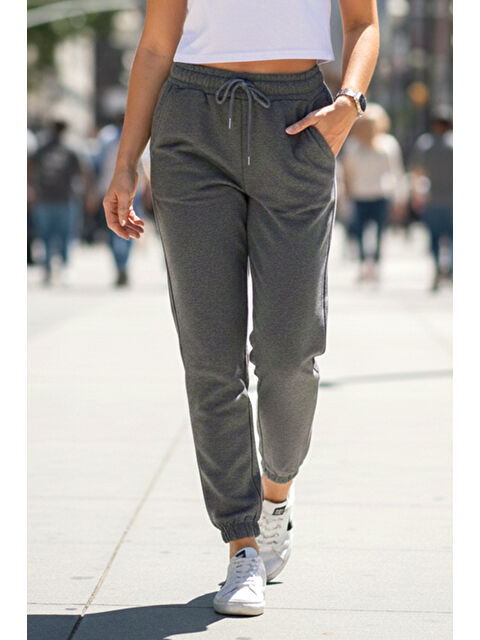 Remsa Kadın Paçası Beli Lastikli 2 Cepli Eşofman Altı 8016 Antrasit - S000504129-29666