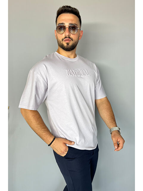 Mishar İtalia Kabartma Baskılı Oversize Tişört - S000303291-17308
