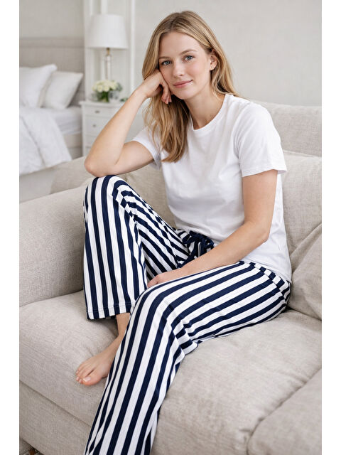 Remsa Kadın Viskon Kumaş Penye Tek Pijama Alt 24 Laci02 - S000515582-37341