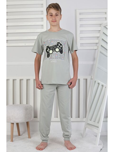 ZUZUNGA Gamer Console Desenli Kısa Kollu Erkek Çocuk Pijama Takımı - S000526200-21254