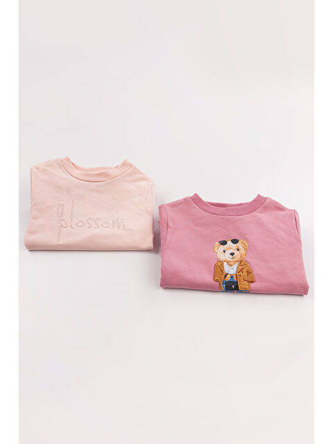 Harika Kids Kız Çocuk Orta Kalınlıkta Baskılı 2'li Paket Sweatshirt - S000447329-20022