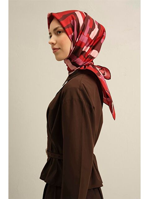 ARMİNE Soyut Desenli Saf İpek Twill Eşarp 9303 83