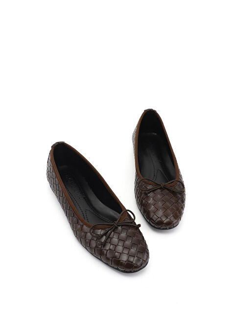 GÖNDERİ(R) Kadın KAHVERENGİ Yuvarlak Burunlu Fiyonklu Babet