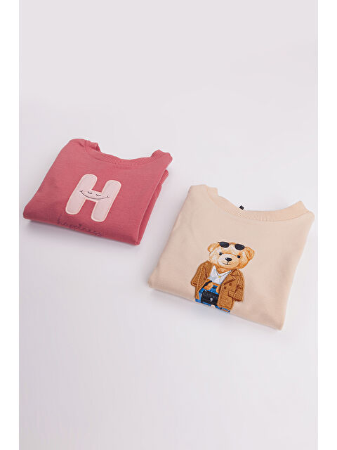Harika Kids Kız Çocuk Orta Kalınlıkta Baskılı 2'li Paket Sweatshirt - S000447348-19965