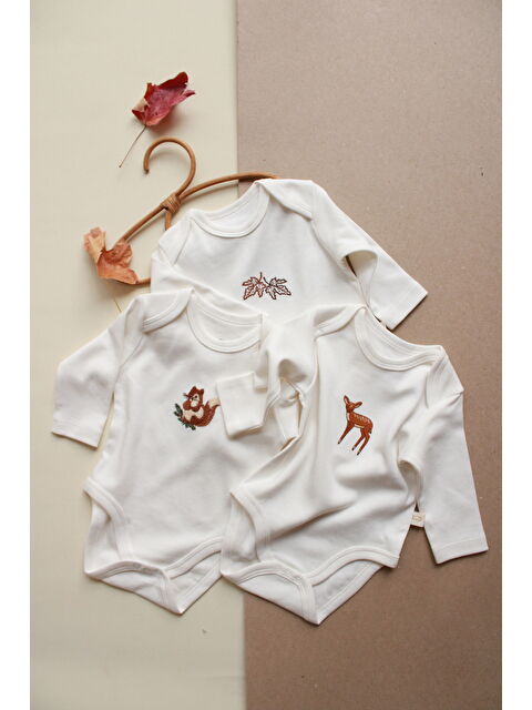 Oh La La Koala For Little Ones 3'lü Forest Serisi Uzun Kollu Çıt Çıtlı Body Zıbın Model 10