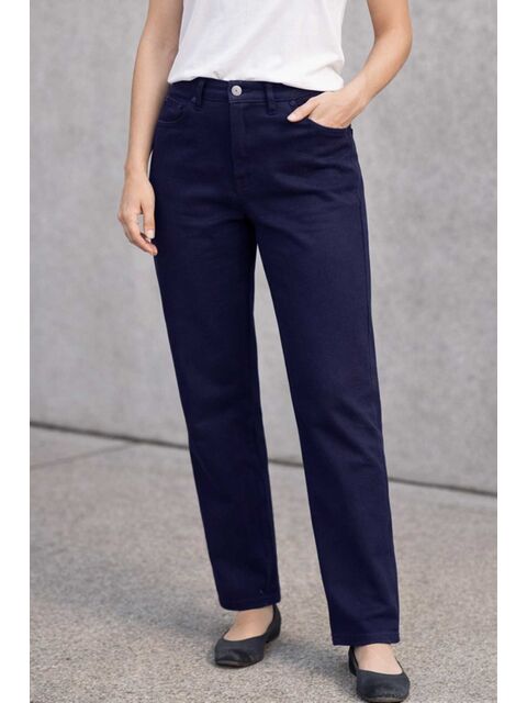 Remsa Büyük Beden Kadın Beli Lastikli Gabardin Kumaş Battal Pantolon 06 Lacivert - S000516579-21164