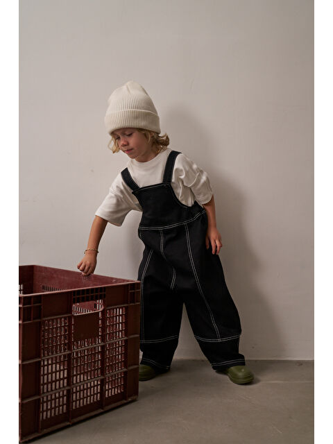 Oh La La Koala For Little Ones Siyah Çocuk Jean Salopet Tulum