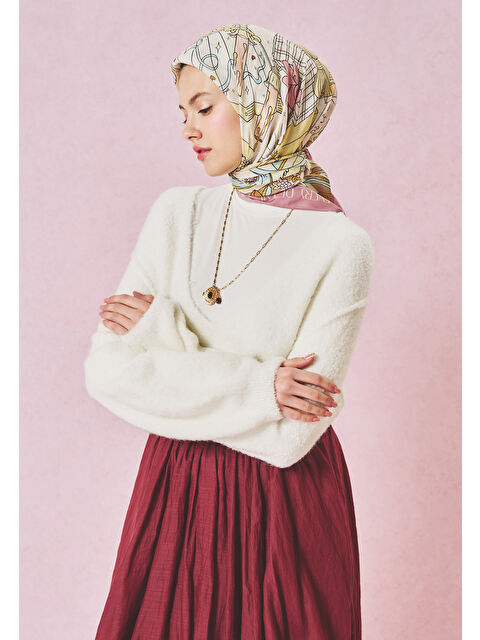 Fresh Scarfs A CINDIRELLA'S DREAM DESEN FLOŞ VİSKON EŞARP PINK DREAM - S000506265-37551