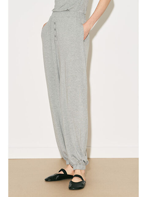 Manuka Easy Şalvar Rahat Pantolon Gri Melanj