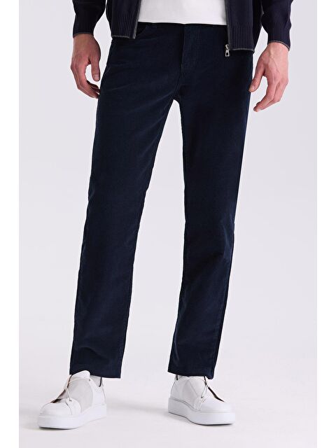 JAKAMEN Lacivert Regular Fit Elastanlı Pamuklu Kadife Pantolon - S000496018-21164