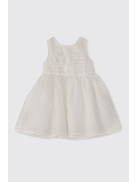 Panço Kız Bebek Beyaz Parti Elbisesi