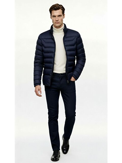 igs Erkek Lacivert Şişme Mont - S000490198-21164