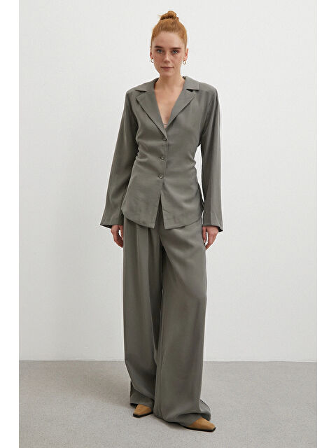 Never More Gömlek Pantolon Modal Takım Haki - S000491342-18547