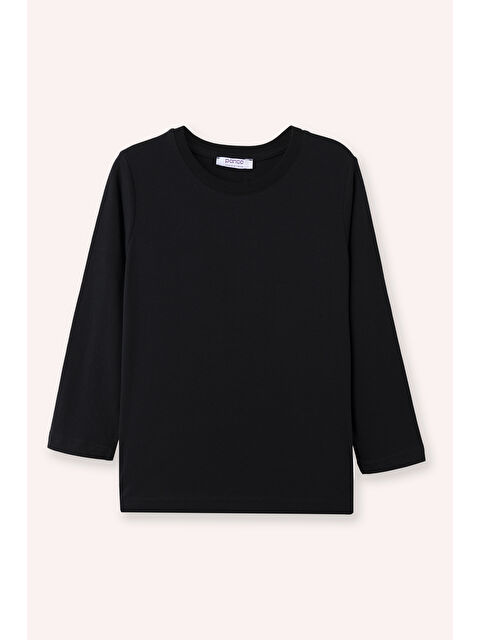 Panço Erkek Çocuk Uzun Kollu Siyah Tişört