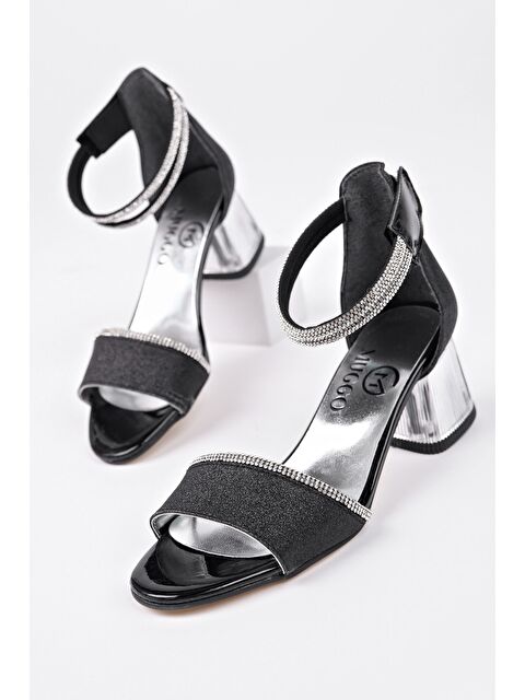 Muggo NOŞA Bilekten Bağlamalı Simli Kız Çocuk Kısa Topuklu Ayakkabı - S000362088-19351