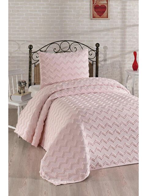 Çeyiz Diyarı Lumpa 2 Parça Tek Kişilik Pike Takımı Pudra - S000485894-23173