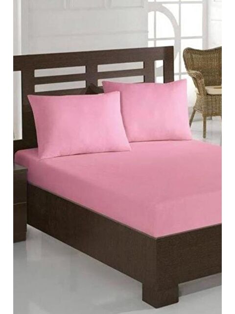 Çeyiz Diyarı Penye Çift Kişilik 180x200 cm Lastikli Çarşaf Pembe - S000485909-20024