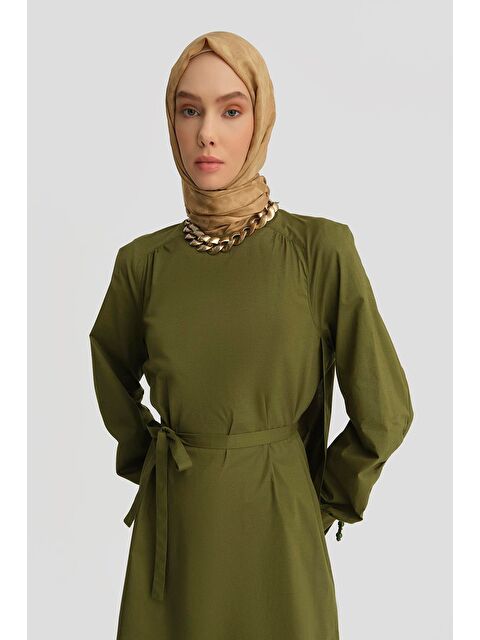 ARMİNE Yanı Yırtmaçlı Pamuk Takım 25Y6020 Yeşil - S000498332-18547