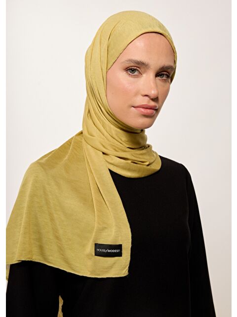House of Modest Tesettür Şal - Yağ Yeşili - S000386985-1091