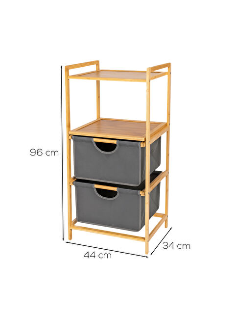 Porsima Pbt-714 Ahşap Bambu 3 Raflı Çok Amaçlı Düzenleyici Organizer Banyo Mutfak Dolabı Sebzelik - S000485903-29705