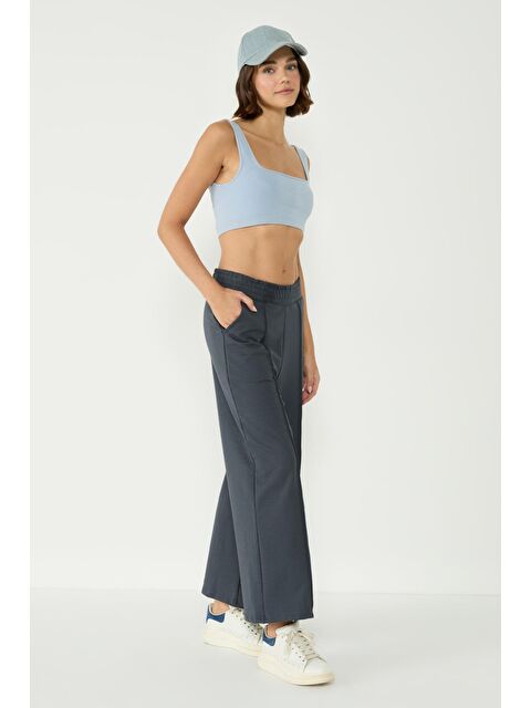 C&City Kadın Dikiş Detaylı Palazzo Eşofman Altı 746 Füme - S000375945-33408