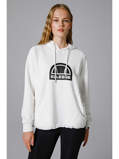 Ellesse Logo Baskılı Pamuklu Regular Fit Kapüşonlu Sweat EF201-OF