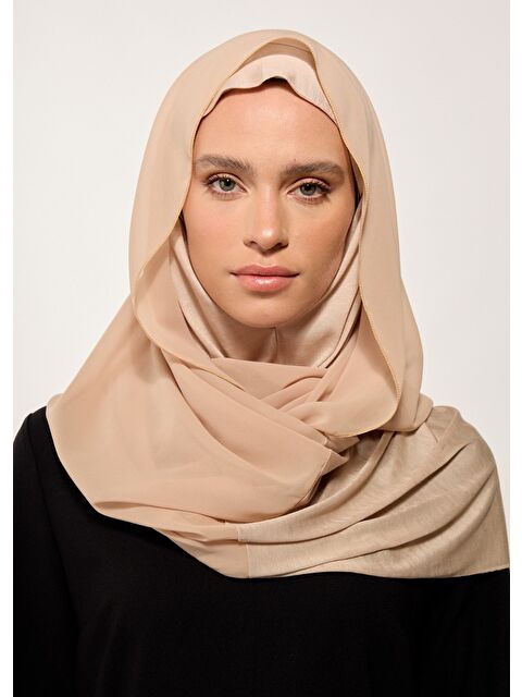House of Modest Eşarp - Şifonlu Şal - Bej - S000386998-19928