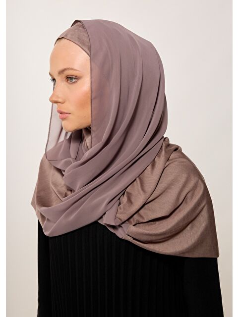 House of Modest Eşarp - Şifonlu Şal - Vizon - S000386999-26429