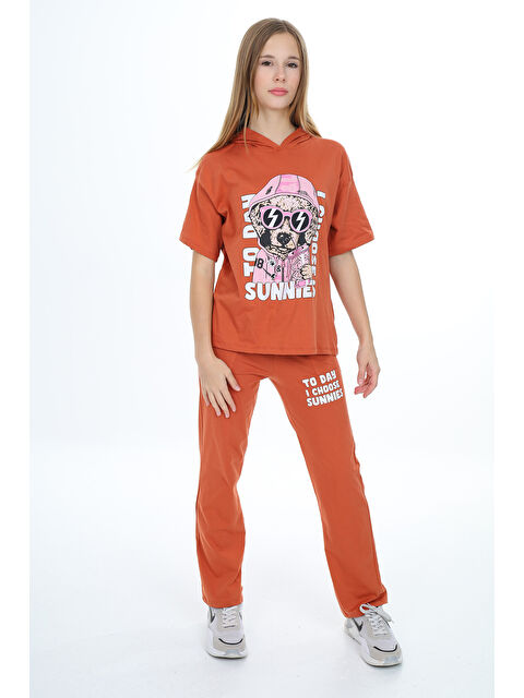 angelos Kız Çocuk Kapüşonlu Alt Üst Yazlık Takım 12153 - S000336128-18657