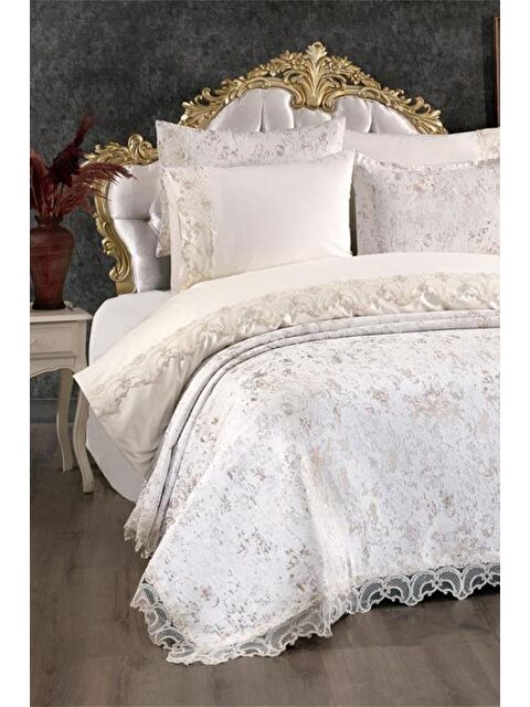 Çeyiz Diyarı Perry Yatak Örtüsü Krem Cappucino - S000485914-19413