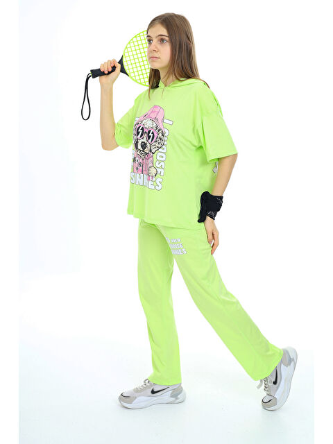 angelos Kız Çocuk Kapüşonlu Alt Üst Yazlık Takım 12153 - S000336128-19972