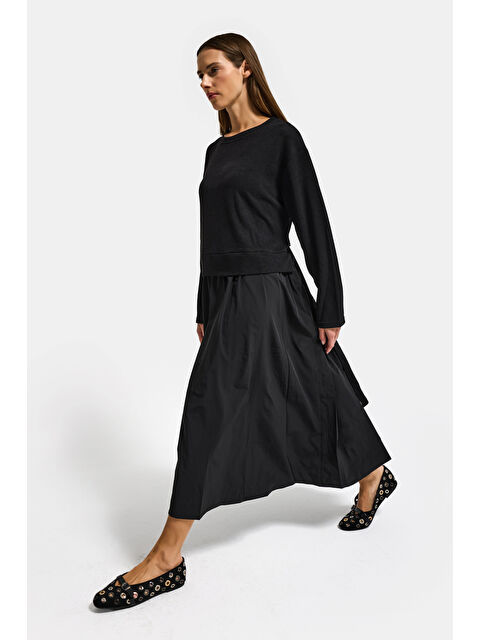 It's Basic Kadın Siyah w5 Triko Kazak Etek Tek Parça Tasarım Elbise - S000530010-19351