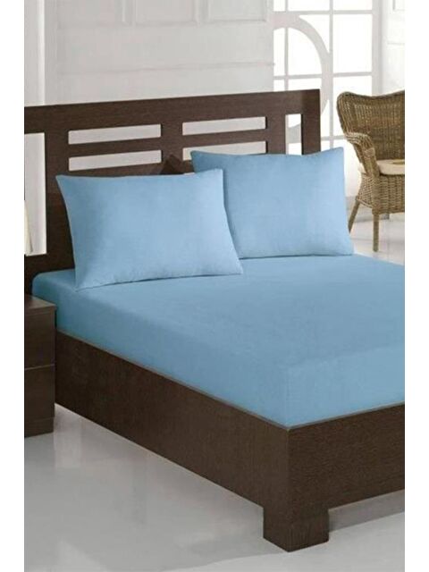 Çeyiz Diyarı Penye Çift Kişilik Lastikli Çarşaf Mavi - S000485916-17234