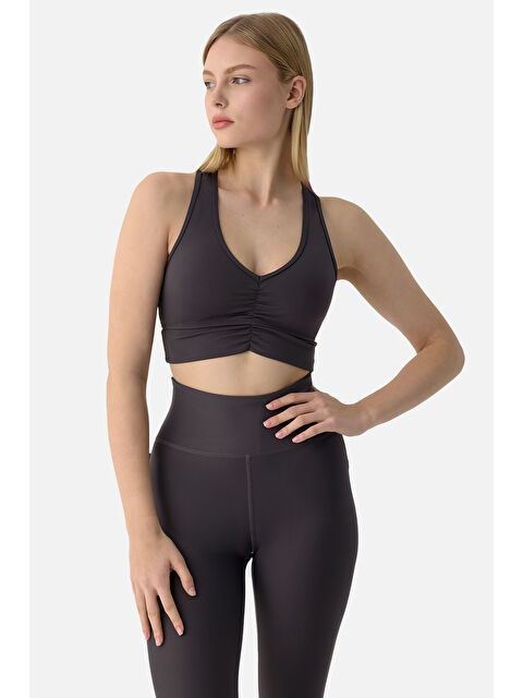 Superstacy Amara Büzgü Detaylı Füme Spor Bra - S000505927-33408