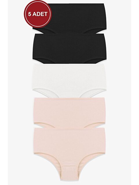 Koza İç Giyim Kadın 5'li Esnek Curve Büyük Beden Ekstra Yüksek Bel Külot - S000250623-37568