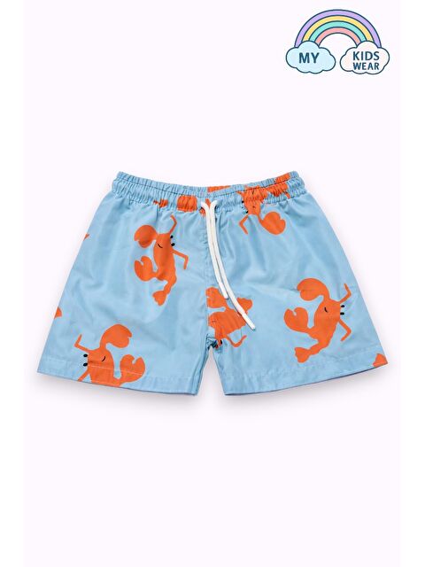 My Kids Wear Erkek Çocuk Desenli Deniz Şortu 3-16 Yaş 12413 - S000493728-23173