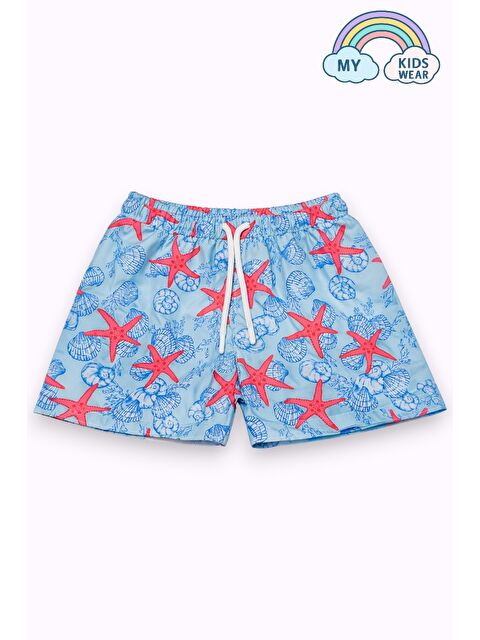 My Kids Wear Erkek Çocuk Desenli Deniz Şortu 3-16 Yaş 12409 - S000493728-6346