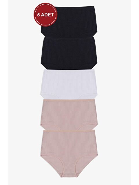 Koza İç Giyim Kadın 5'li Fitilli Ekstra Yüksek Bel Külot - S000250621-37568