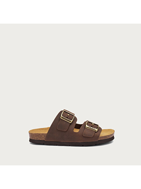 Frau Kadın Terlik 58R8 OILED NUBUCK DOUBLE-STRAP SLIDERS