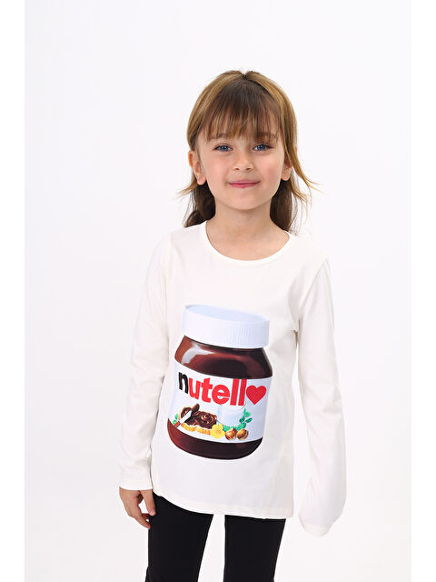Toontoykids Kız Çocuk Nutella Baskılı T-Shirt