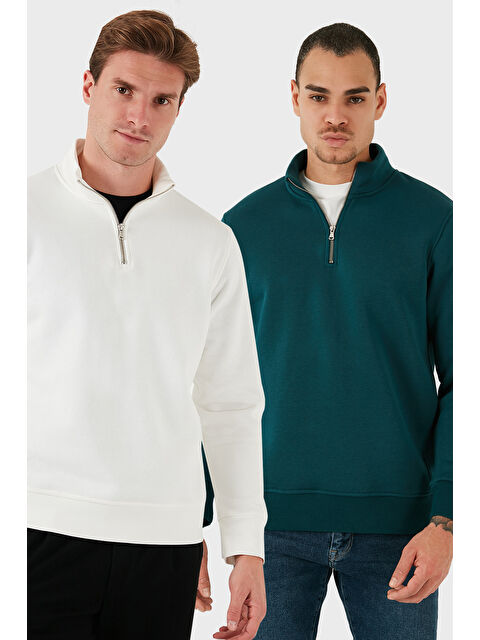 Buratti Pamuklu Regular Fit Dik Yaka 2'li Paket Sweat 59052592S2 - S000436827-20019