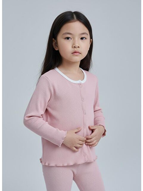 Luess Kız Çocuk Fitilli %100 Pamuklu Düğmeli Hırka - S000464355-20028