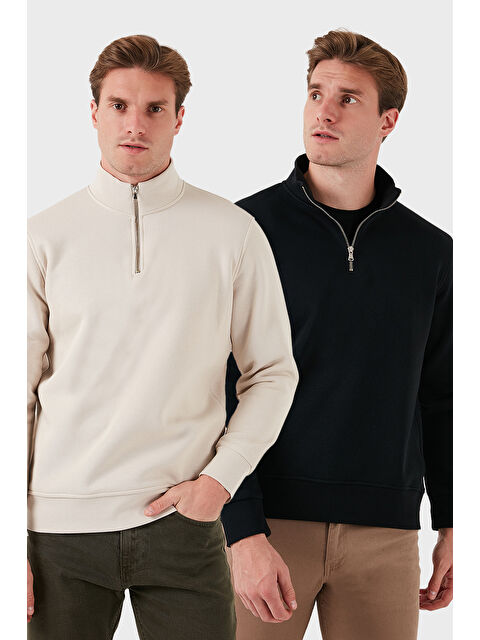 Buratti Pamuklu Regular Fit Dik Yaka 2'li Paket Sweat 59052592S2 - S000436827-37339