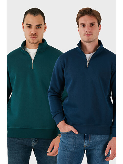 Buratti Pamuklu Regular Fit Dik Yaka 2'li Paket Sweat 59052592S2 - S000436827-37399