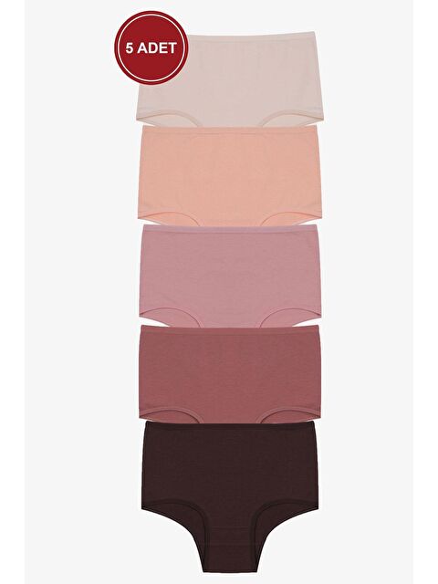 Koza İç Giyim Kadın 5'li Elastanlı Ekstra Yüksek Bel Külot - S000250622-37625